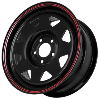 Диск штамп. Grizzly SW01 16x8.0J/5x139.7 D110.1 ET-10 Shinning Black With 2 Red Line