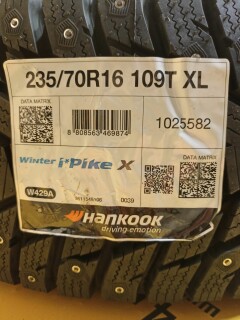 Зимняя шина Hankook Winter i*Pike X W429A 235/70 R16 109T фото 2