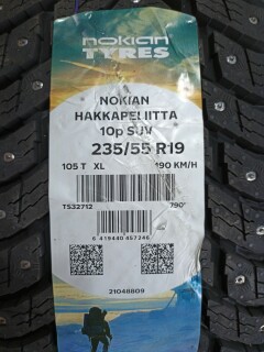 Зимняя шина Nokian Tyres Hakkapeliitta 10p SUV 235/55 R19 105T фото 2