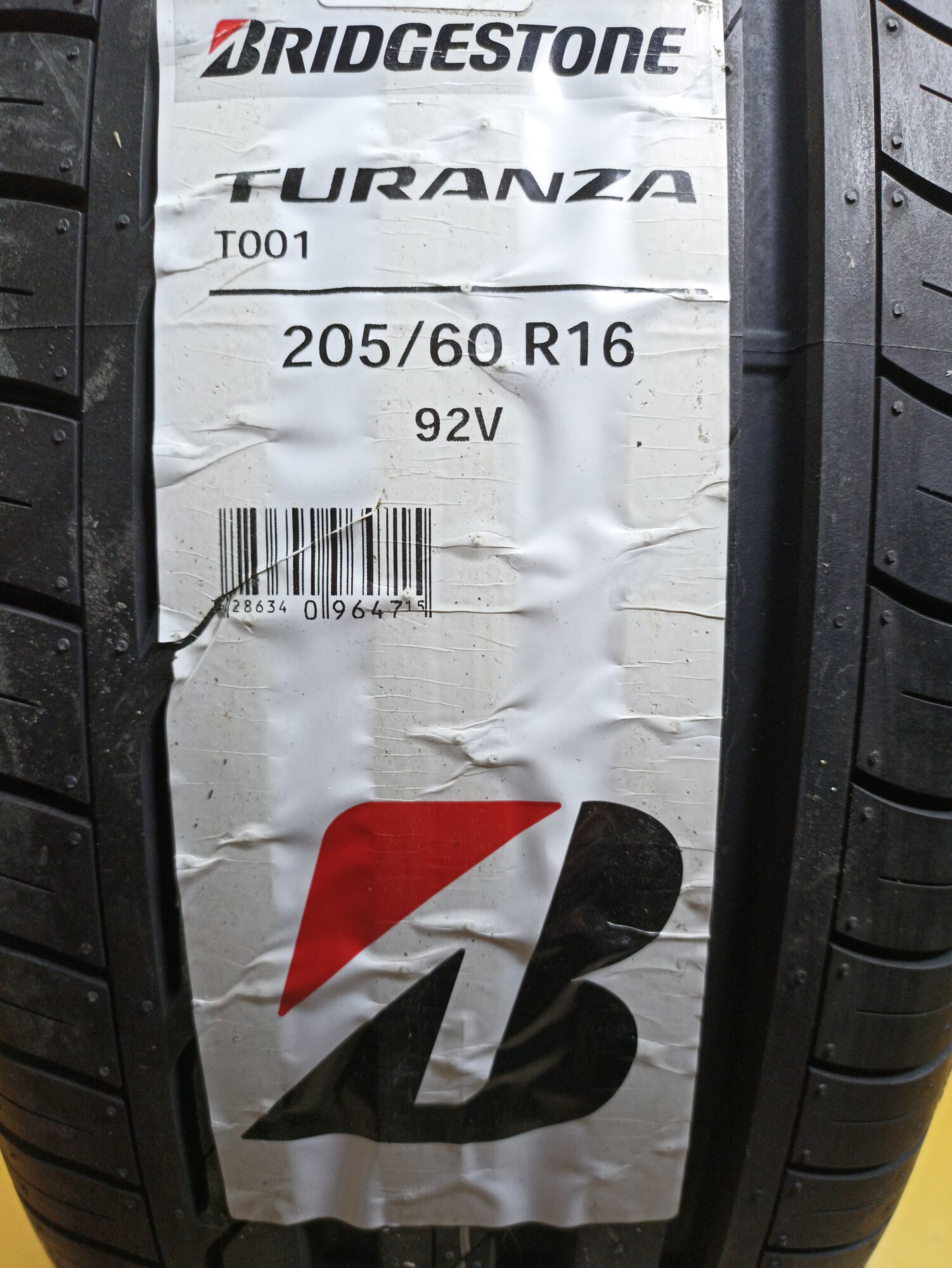 Купить летнюю шину Bridgestone Turanza T001 205/60 R16 92V в Перми,  доставка от интернет-магазина 74колеса.ru